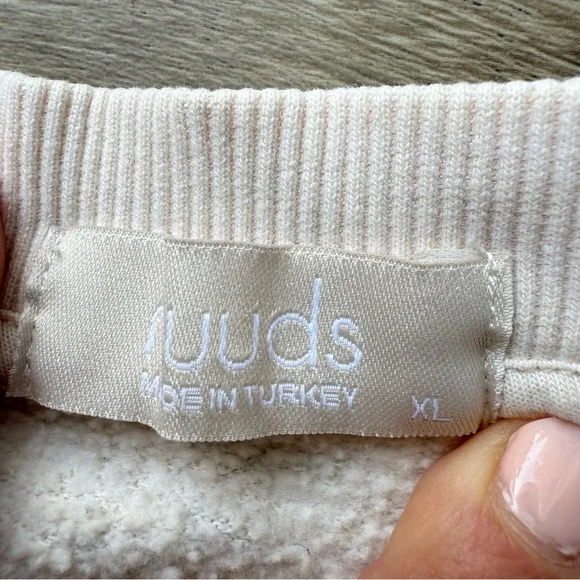 Nuuds Los Angeles Women’s Pullover Crewneck Sweatshirt Cream Off White Size XL - Picture 4 of 9